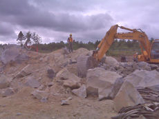 Lange's removes blasted materials